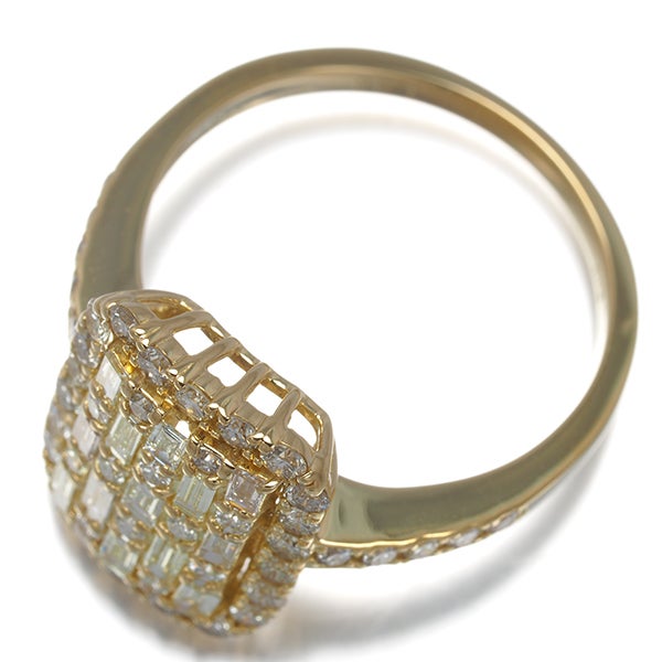  ダイヤ 1.00ct バゲットカット 2種カット  リング K18YG 