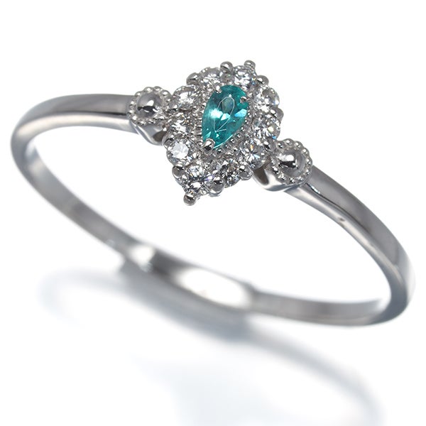 パライバトルマリン 0.04ct  ダイヤ 0.10ct   リング Pt900 