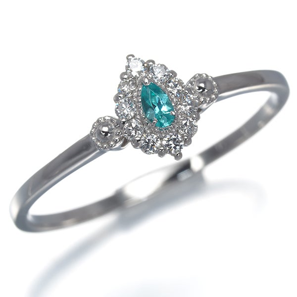  パライバトルマリン 0.04ct  ダイヤ 0.10ct   リング Pt900 