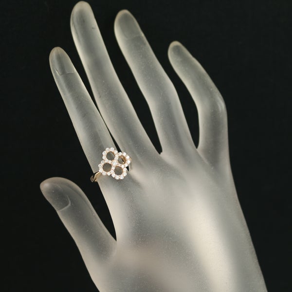  ダイヤ 0.51ct フラワー  リング K18PG 