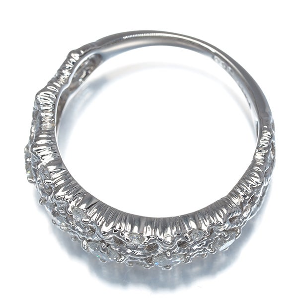  ダイヤ 0.50ct 透かし ミルグレイン  リング Pt900 