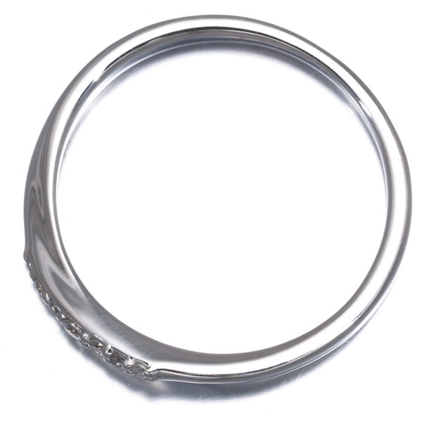 エテ リング  ダイヤ 0.05ct  ウェーブ 13号 K18WG 