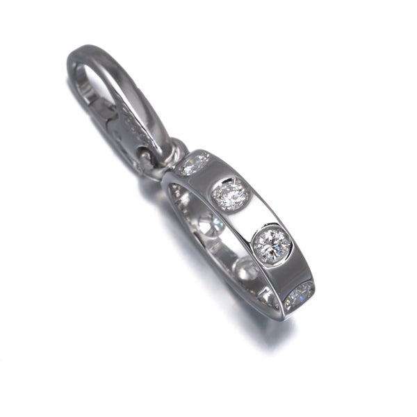 カルティエ ペンダントトップ  ダイヤ ラブ 7P チャーム K18WG 