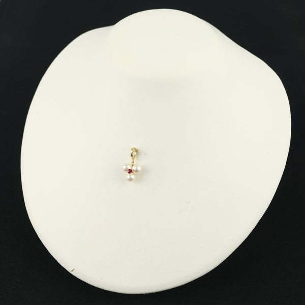 ミキモト ペンダントトップ  アコヤ真珠 6.2mm  ルビー   K18YG 