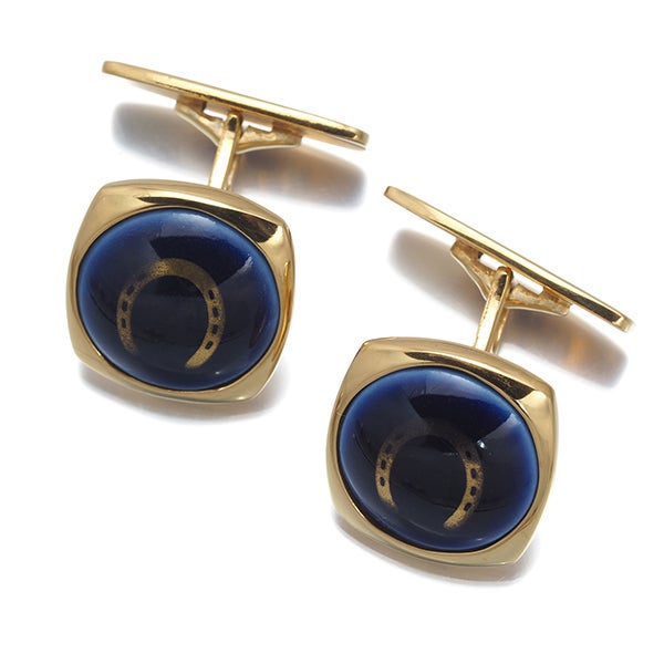 ジョージジェンセン カフス    ホースシュー ロイヤルコペンハーゲン シルバー925/陶器 