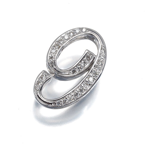 ゆきざき ペンダントトップ  ダイヤ 0.18ct ノンブル ナンバー NO. 9 K18WG 