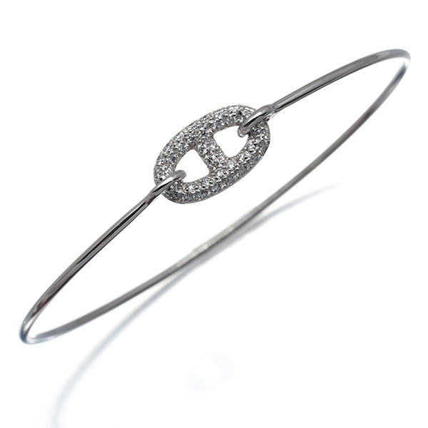 エルメス ブレスレット  ダイヤ 0.32ct ロンドシェーヌダンクル SH バングル K18WG 