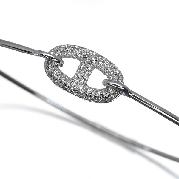 エルメス ブレスレット  ダイヤ 0.32ct ロンドシェーヌダンクル SH バングル K18WG 