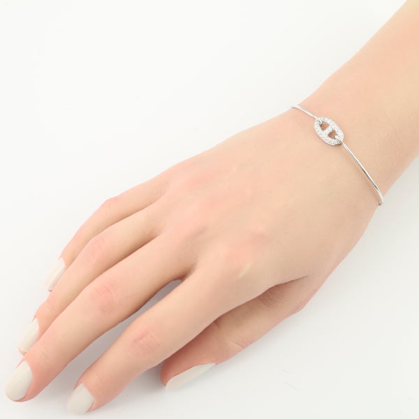 エルメス ブレスレット  ダイヤ 0.32ct ロンドシェーヌダンクル SH バングル K18WG 