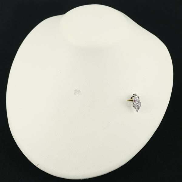 チャー ブローチ  ダイヤ 0.63ct  ルビー  カワセミ 鳥 アニマル K18YG/Pt950 
