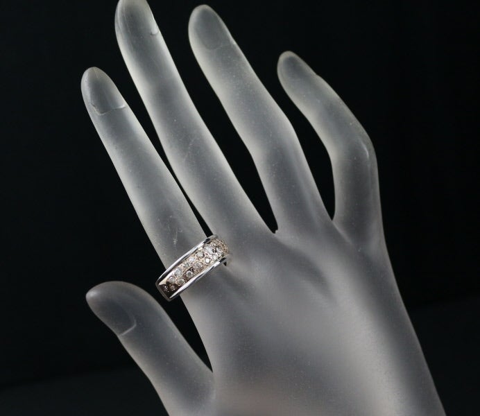 カシケイ リング ブラウン&クリア ダイヤ 0.85ct メランジェ 13号 K18WG/PG 