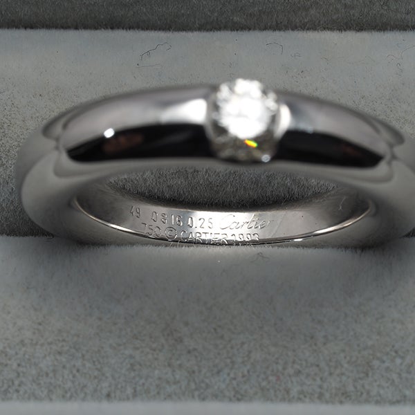 カルティエ リング  ダイヤ 0.25ct エリプス 49号 K18WG 