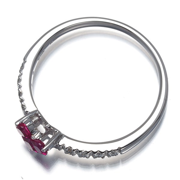 スタージュエリー リング  ルビー 0.25ct  ダイヤ 0.18ct ミステリアスハート 13号 K18WG 