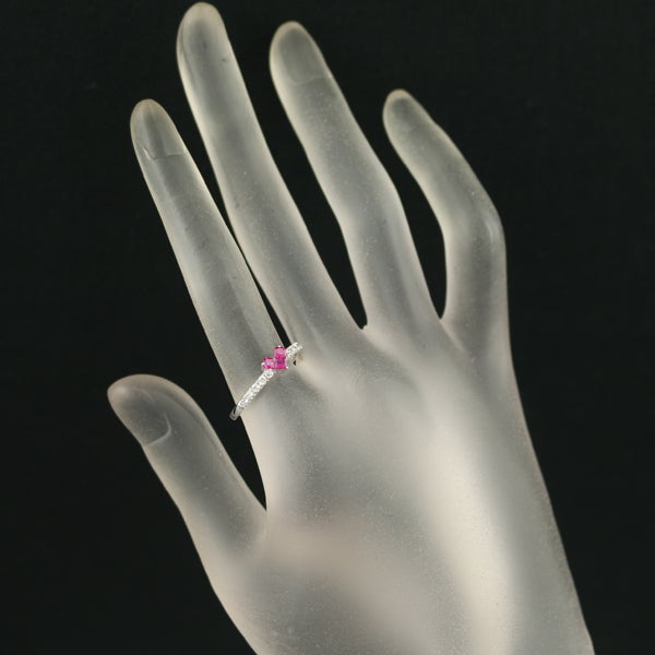 スタージュエリー リング  ルビー 0.25ct  ダイヤ 0.18ct ミステリアスハート 13号 K18WG 
