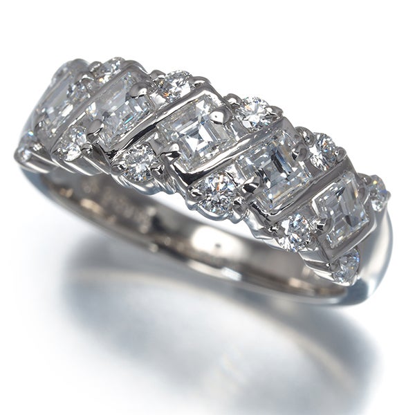 ミキモト リング  ダイヤ 1.02ct  スクエア 2種カット 11号 Pt950 