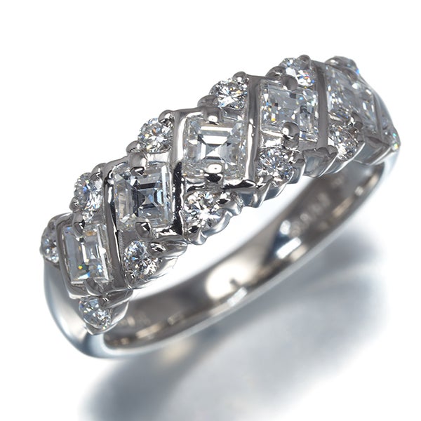 ミキモト リング  ダイヤ 1.02ct  スクエア 2種カット 11号 Pt950 