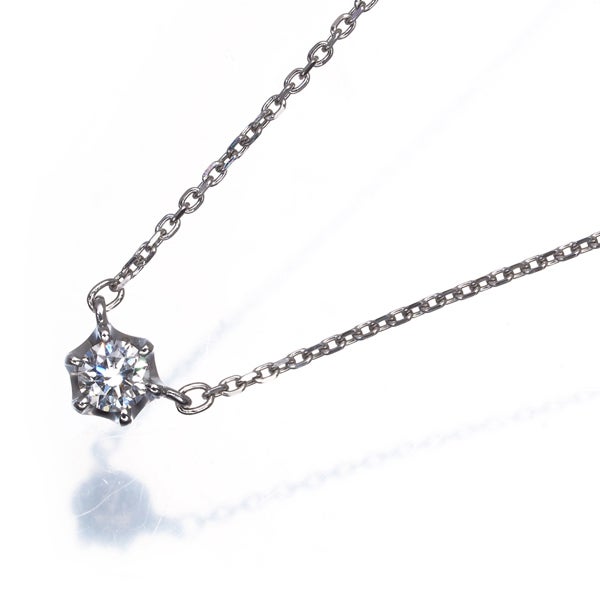 4℃ ネックレス  ダイヤ  一粒 Pt850 箱