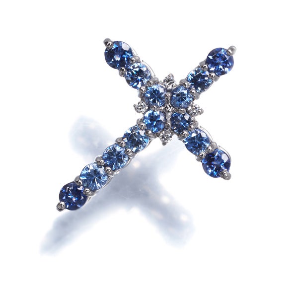  タンザナイト 0.80ct  ダイヤ 0.02ct クロス  ペンダントトップ Pt950 