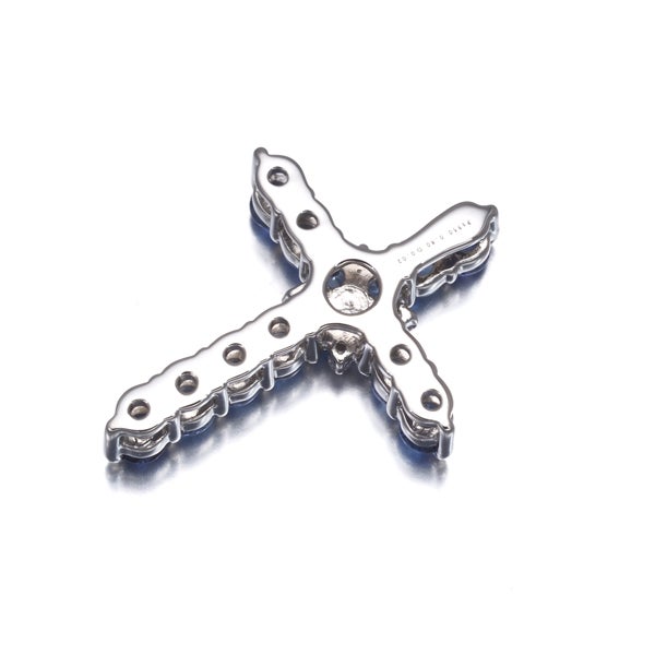  タンザナイト 0.80ct  ダイヤ 0.02ct クロス  ペンダントトップ Pt950 