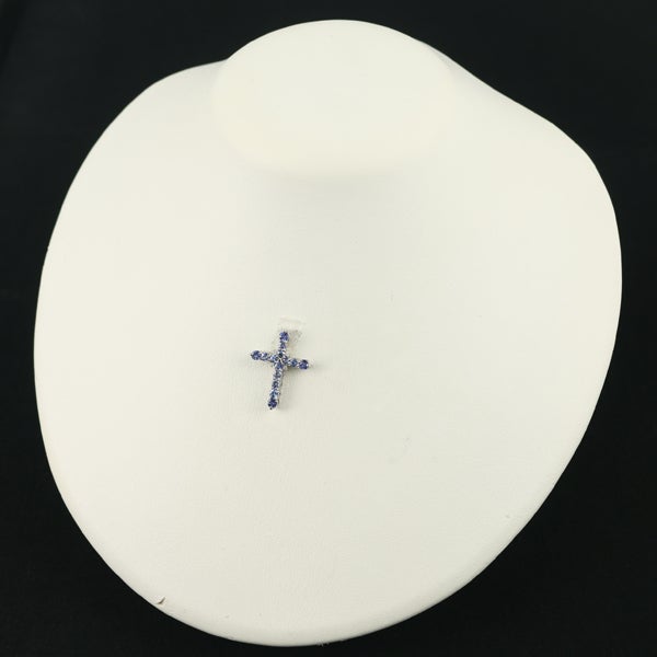  タンザナイト 0.80ct  ダイヤ 0.02ct クロス  ペンダントトップ Pt950 