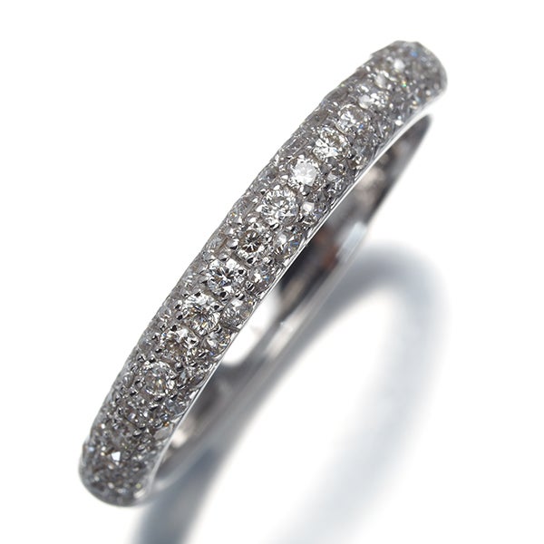 ヴァンドーム リング  ダイヤ 0.44ct  パヴェ ハーフエタニティ 9号 K18WG 