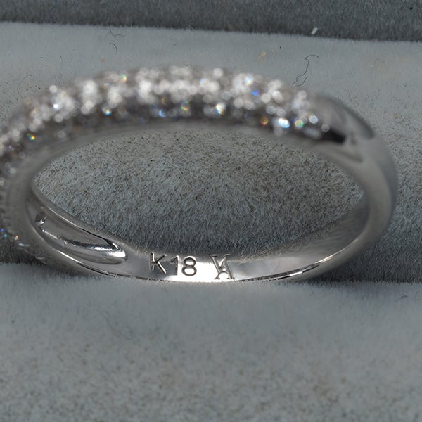 ヴァンドーム リング  ダイヤ 0.44ct  パヴェ ハーフエタニティ 9号 K18WG 