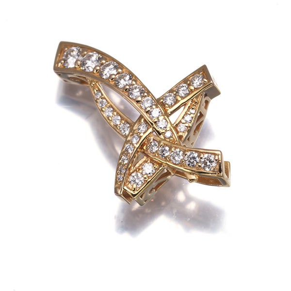ゆきざき ペンダントトップ  ダイヤ 0.50ct ルペティットマン クロス K18PG 