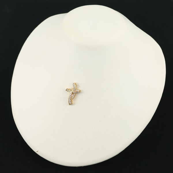 ゆきざき ペンダントトップ  ダイヤ 0.50ct ルペティットマン クロス K18PG 