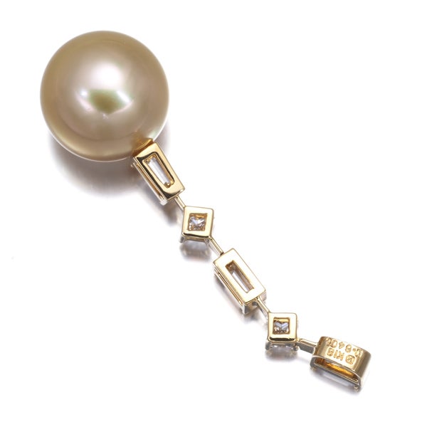 ミキモト ペンダントトップ ゴールデン 白蝶真珠 12.0mm ダイヤ 0.64ct  2種カット K18YG ソ