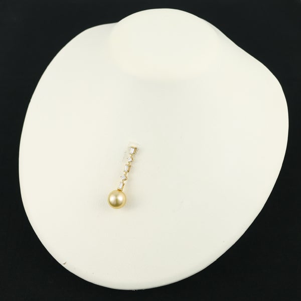 ミキモト ペンダントトップ ゴールデン 白蝶真珠 12.0mm ダイヤ 0.64ct  2種カット K18YG ソ