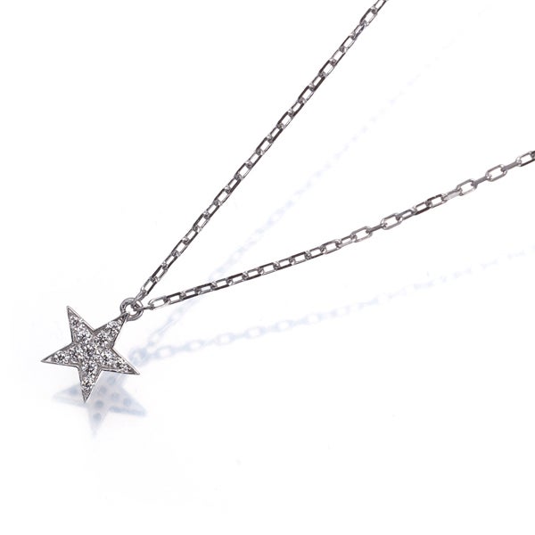 アーカー ネックレス  ダイヤ 0.03ct エトワールパヴェ スター K18WG 