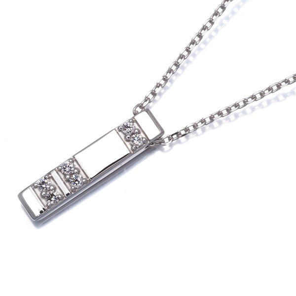 タサキ ネックレス  ダイヤ 0.10ct  バー K18WG 