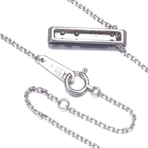 タサキ ネックレス  ダイヤ 0.10ct  バー K18WG 