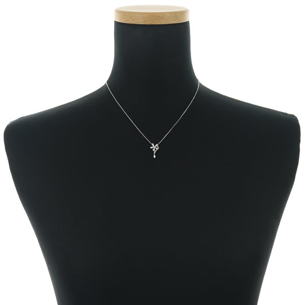 ヴァンドーム ネックレス  ダイヤ 0.10ct  フラワー K18WG 