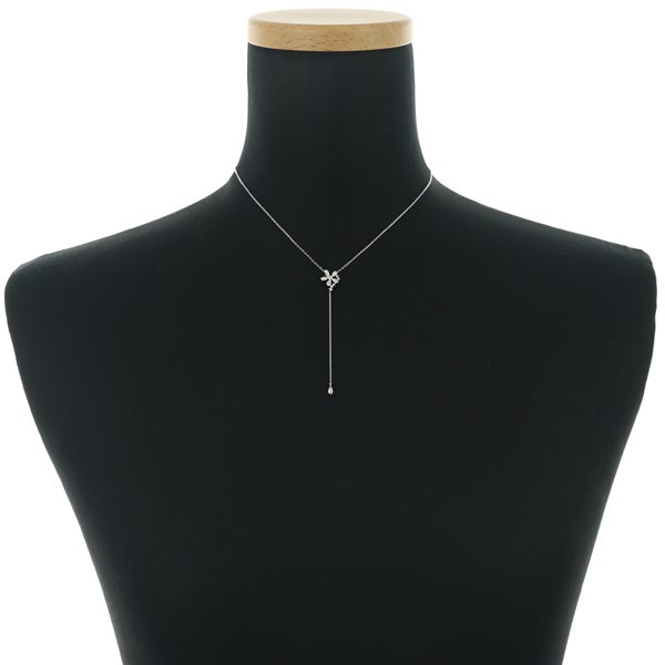 ヴァンドーム ネックレス  ダイヤ 0.10ct  フラワー K18WG 