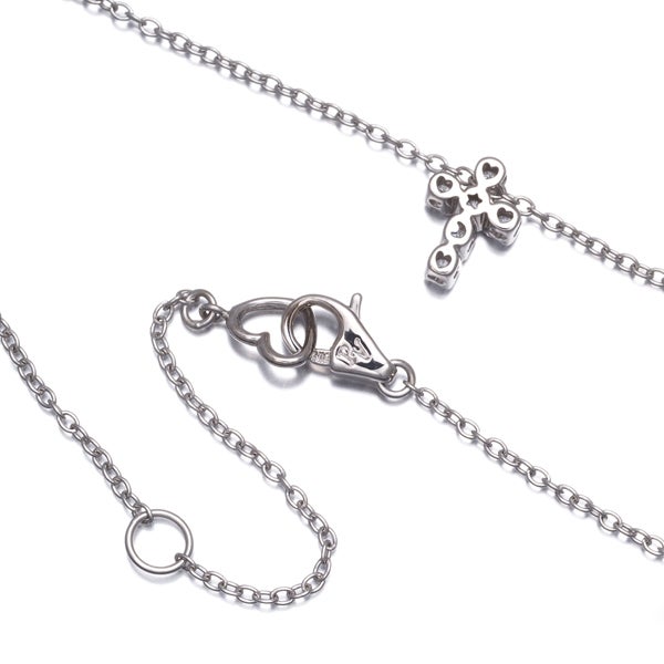 ポンテヴェキオ ネックレス  ダイヤ 0.12ct  クロス K18WG 