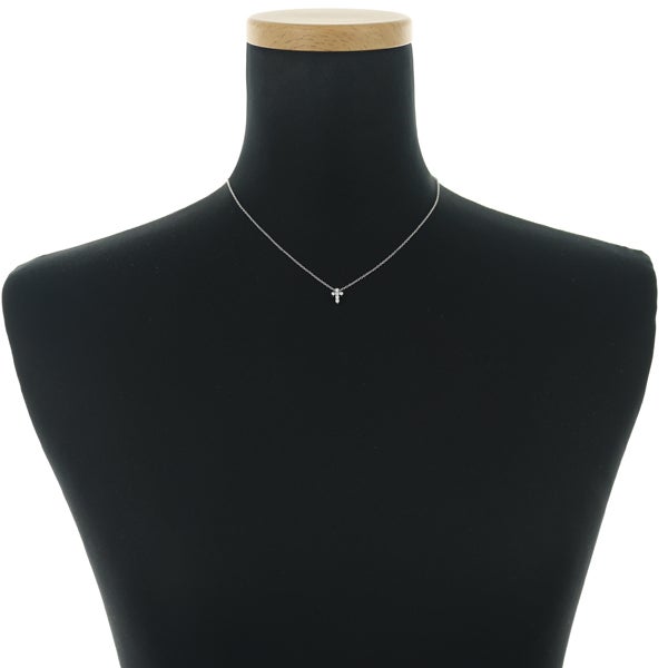 ポンテヴェキオ ネックレス  ダイヤ 0.12ct  クロス K18WG 