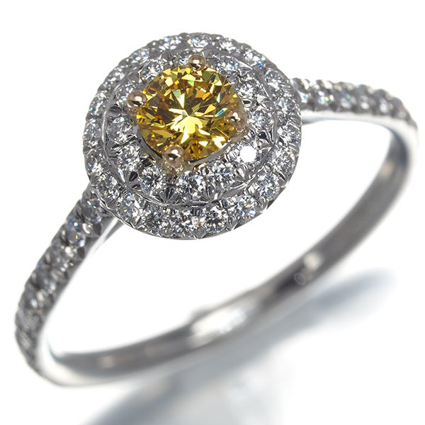 ティファニー リング  イエローダイヤ 0.25ct  ソレスト ラウンド 11.5号 K18YG/Pt950 箱