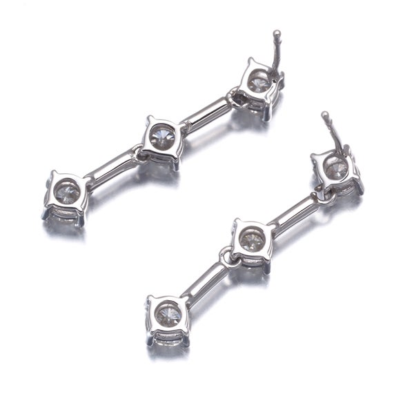  ダイヤ 0.50ct/0.50ct 3P 揺れる  ピアス K18WG 