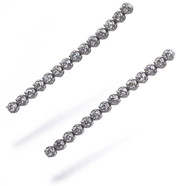  ダイヤ 0.17ct/0.17ct 揺れる  ピアス K18WG 