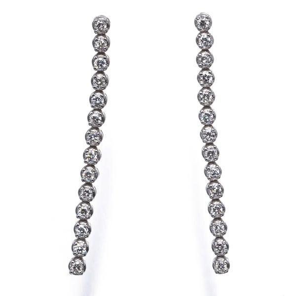  ダイヤ 0.17ct/0.17ct 揺れる  ピアス K18WG 