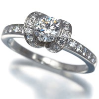 ティファニー リング  ダイヤ 0.50ct F VVS2 EX リボン ソリティア 12号 Pt950 鑑定書