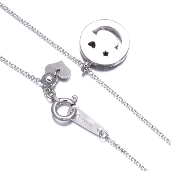 ブラック&クリア ダイヤ 0.30ct/0.08ct スマイル リバーシブル  ネックレス K18WG 