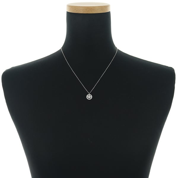 ブラック&クリア ダイヤ 0.30ct/0.08ct スマイル リバーシブル  ネックレス K18WG 