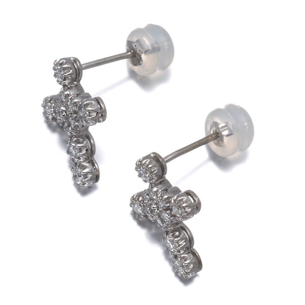 スタージュエリー ピアス  ダイヤ 0.23ct/0.23ct  クロス K18WG 