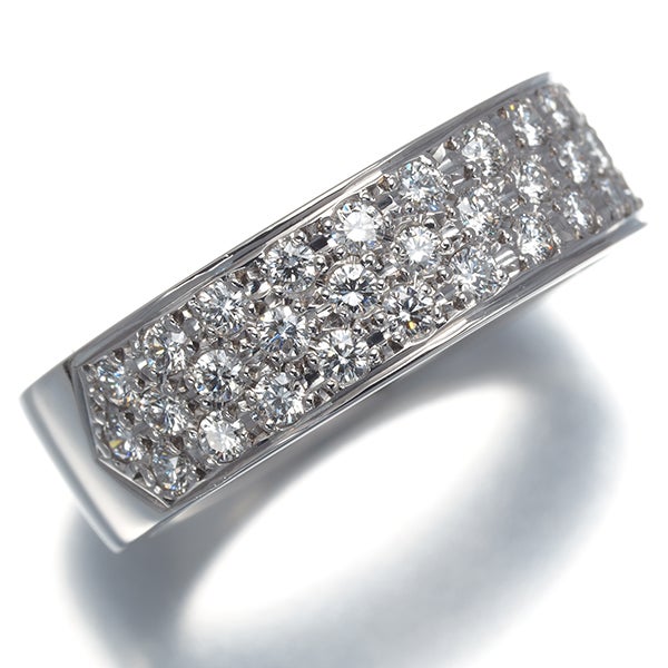 ミキモト リング  ダイヤ 0.44ct  パヴェ ハーフエタニティ 10号 K18WG 