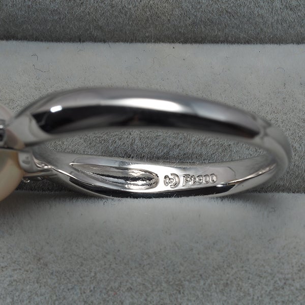 タサキ リング  アコヤ真珠 8.6mm  ダイヤ 0.04ct  16号 Pt900 