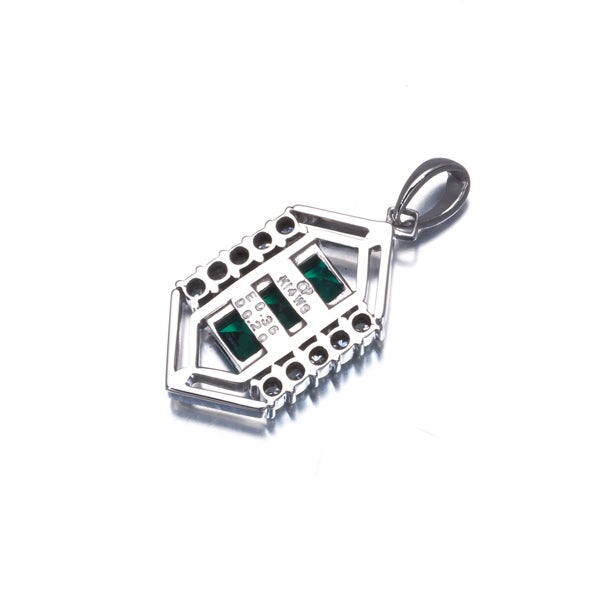 クレサンベール ペンダントトップ  再結晶エメラルド 0.36ct  ダイヤ 0.20ct   K14WG 