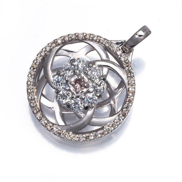  ダイヤ 0.03ct/0.20ct/0.28ct フラワー 透かし  ペンダントトップ Pt900 ソーティング