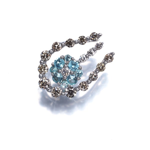  パライバトルマリン 0.11ct  ダイヤ 0.23ct 3WAY ペンダントトップ K18WG